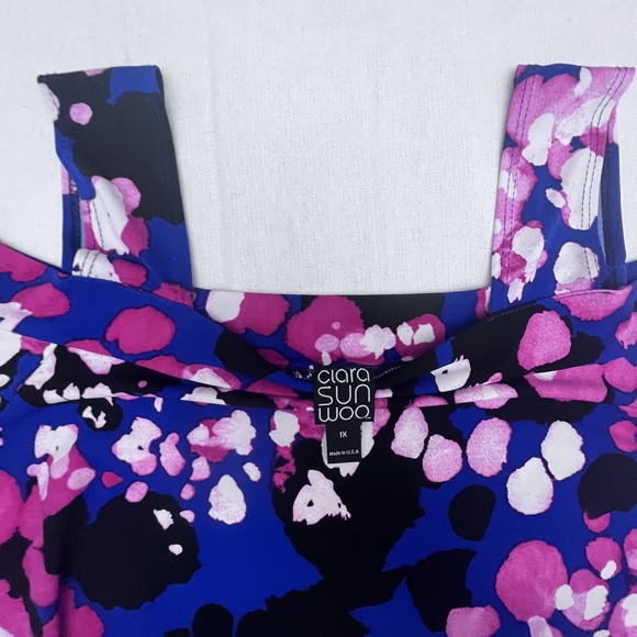 Floral Off-Shoulder Top - Blue and Pink - Picture 2 of 7